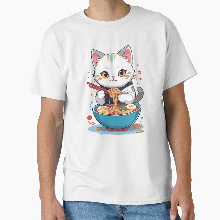 Cute Kawaii Cat Eating Ramen by BaliChili