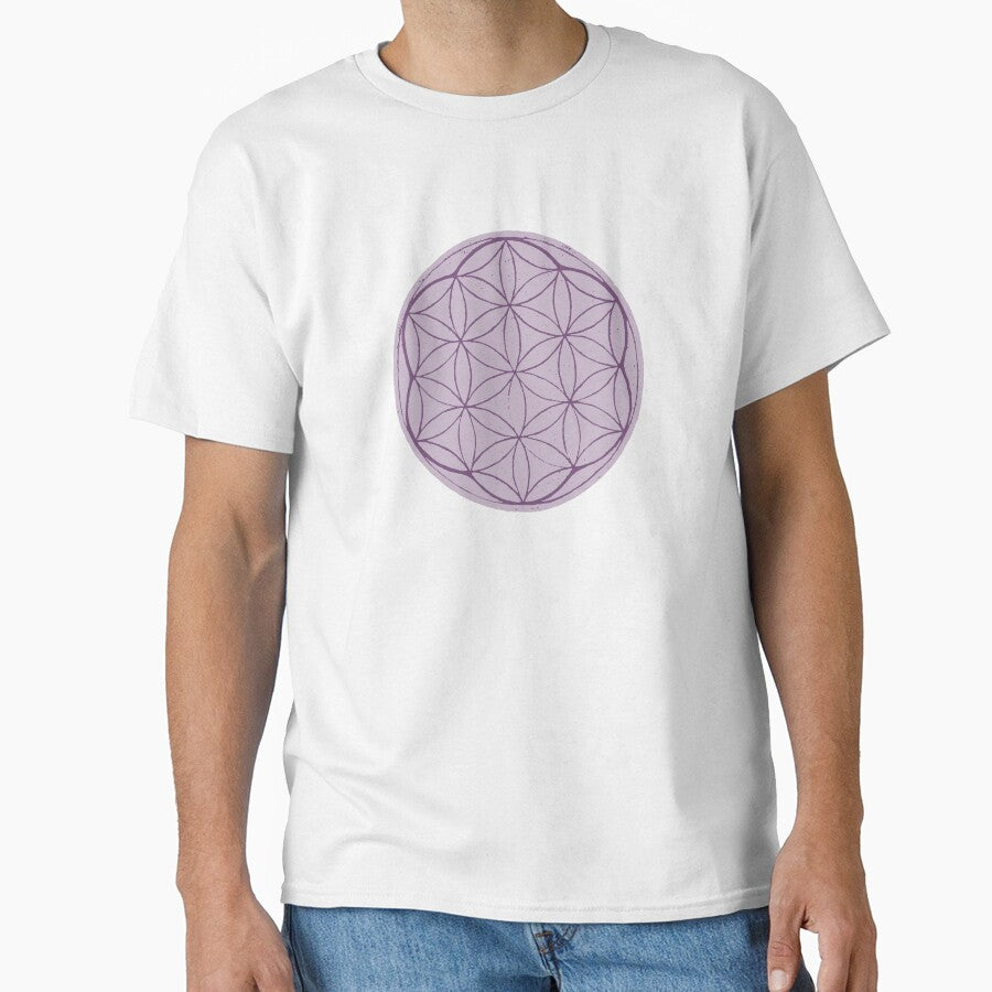 Flower of Life Linocut - Dust + Plum by Irene Estelle