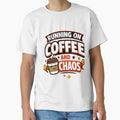 Running on Coffee and Chaos T-Shirt | Funny Coffee Lover Shirt | Caffeinated Chaos Graphic Tee by Grafy Master