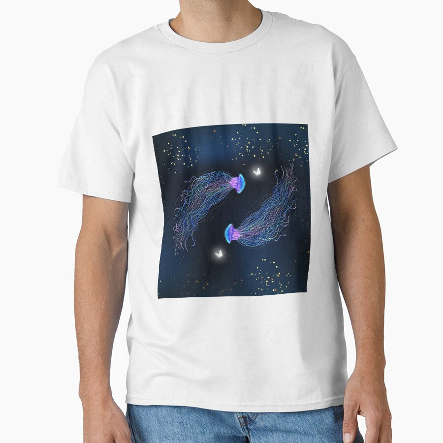 Celestial Jellyfish – Cosmic Ocean Fantasy Glow Art by PratikG24