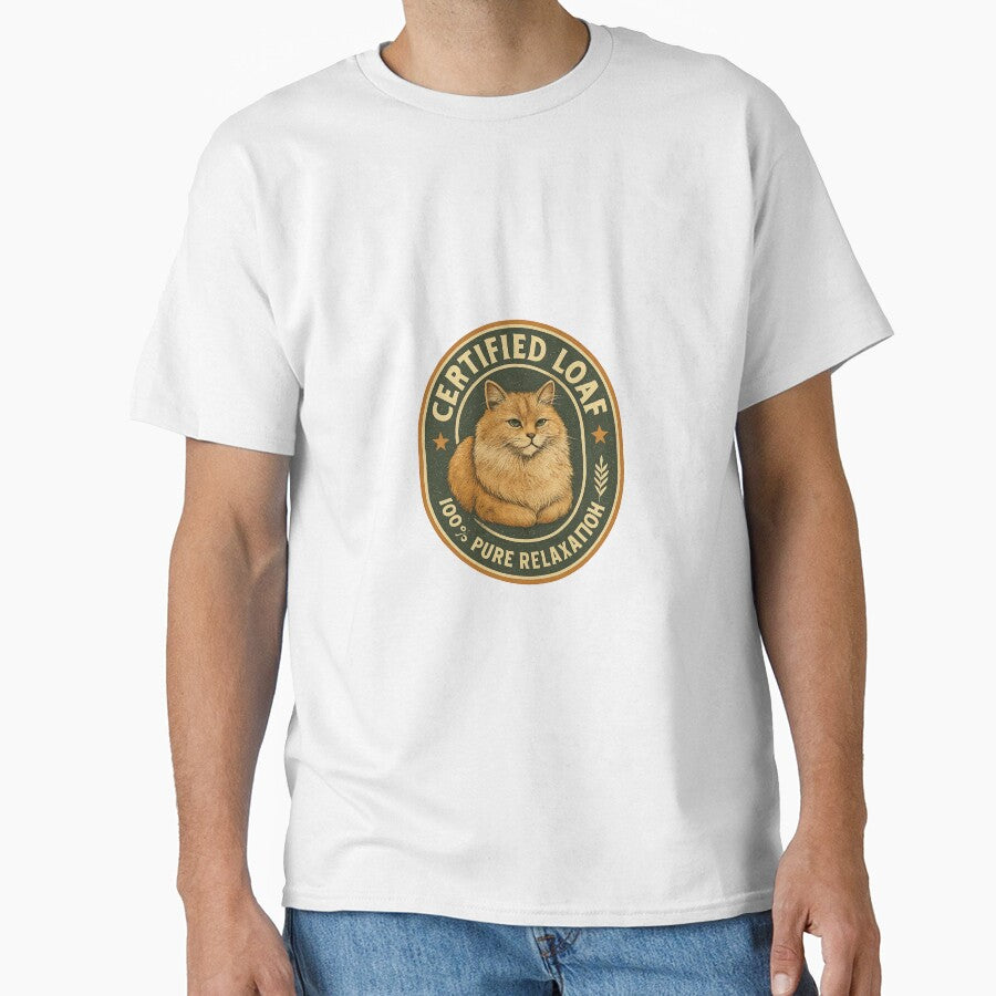 Certified Loaf Cat – 100% Pure Relaxation Vintage Cat T-Shirt by Cozy Cat Collective
