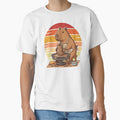 Chill Capybara Pottery Wheel Retro 70s Sunset by Arc2020