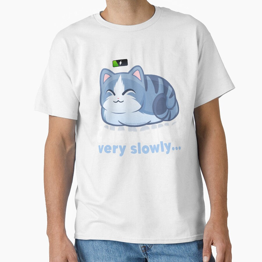 Sleepy Kitty Charging Social Battery Cute Cartoon Cat by Chonkitty