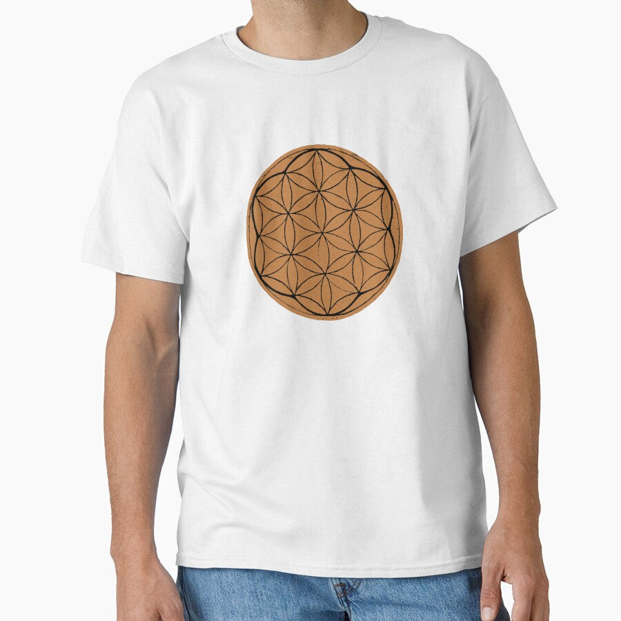 Flower of Life Linocut - Rust + Coal by Irene Estelle