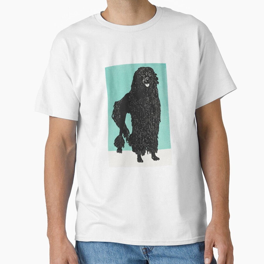 Black Poodle Dog Blockprint Poster by Old Soul Vintage