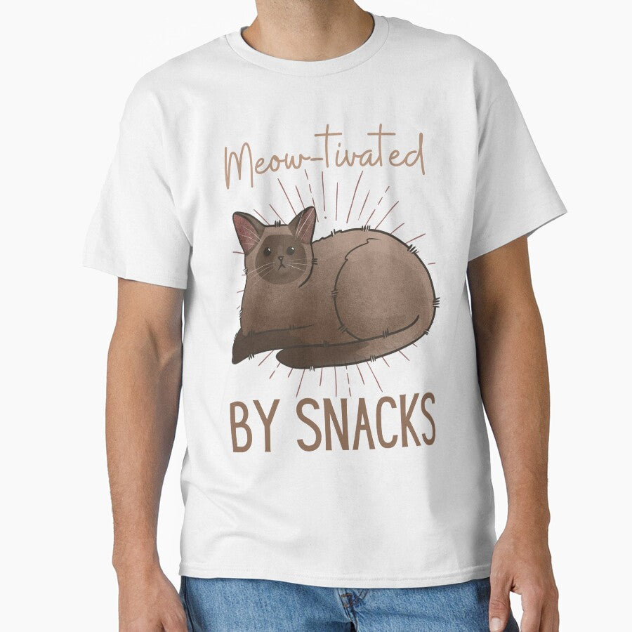 Meow-tivated by snacks - Chocolate Point Burmese Cat - Gifts for cat lovers by FelineEmporium