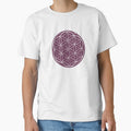 Flower of Life Linocut - Beet + Snow by Irene Estelle