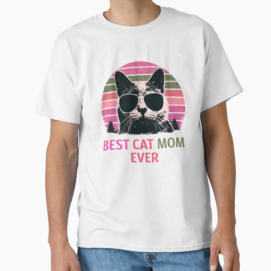 Best Cat Mom Ever Vintage Retro by Rosomyat Design