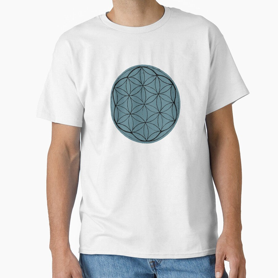Flower of Life Linocut - Peacock + Coal by Irene Estelle