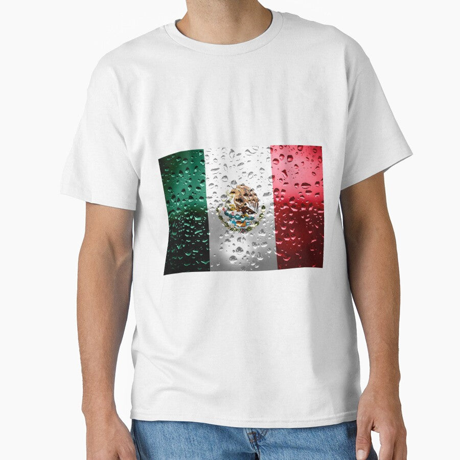 Flag of Mexico Raindrops Metallic Metal - Mexican by Dr-Pen