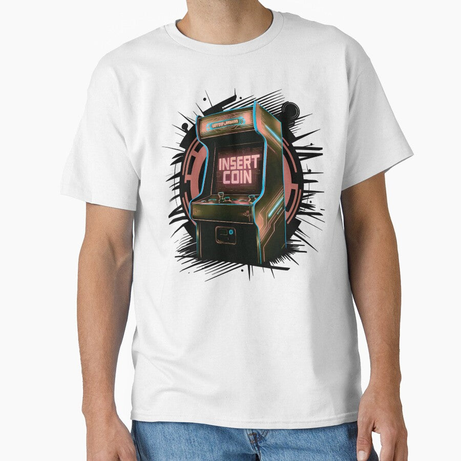Insert Coin Retro Arcade Neon Gaming Design by ZetaDream