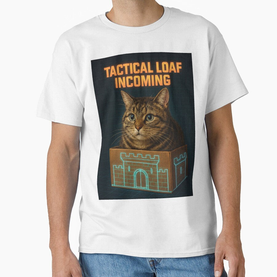 Tactical Loaf Funny 80s Gamer Cat T-Shirt by catastrocat