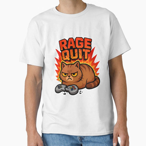 "Rage Quit" Funny Gamer Cat Loaf Vector Sticker by catastrocat