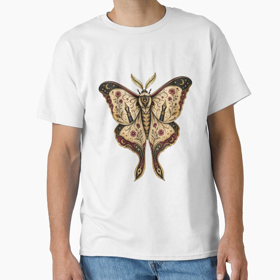Vintage Celestial Floral Moth by Reese Regulus Studio