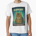 Support Loaf Funny 80s Healer Cat T-Shirt by catastrocat