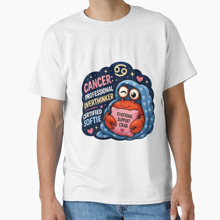 Cancer Professional Overthinker Certified Softie Sticker by Zodiac Celestial Art