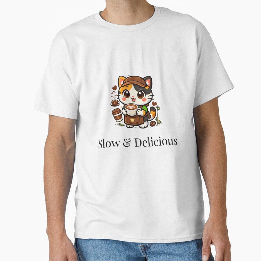 Cute Barista Cat Coffee Lover Slow & Delicious by novyron