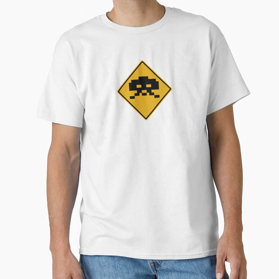 Pixelised Invader 02 Silhouette Road Sign by Dalekboy