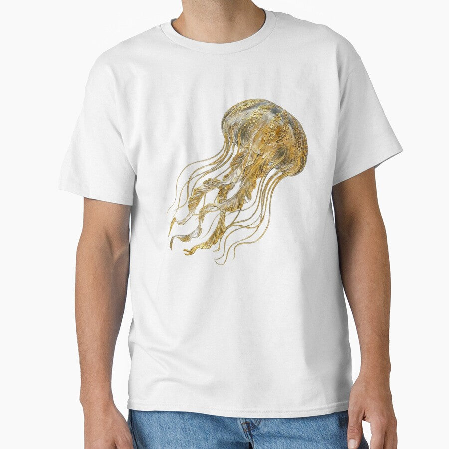 Golden Ethereal Jellyfish – Impasto Oil Painting Style by MagicMood Creations