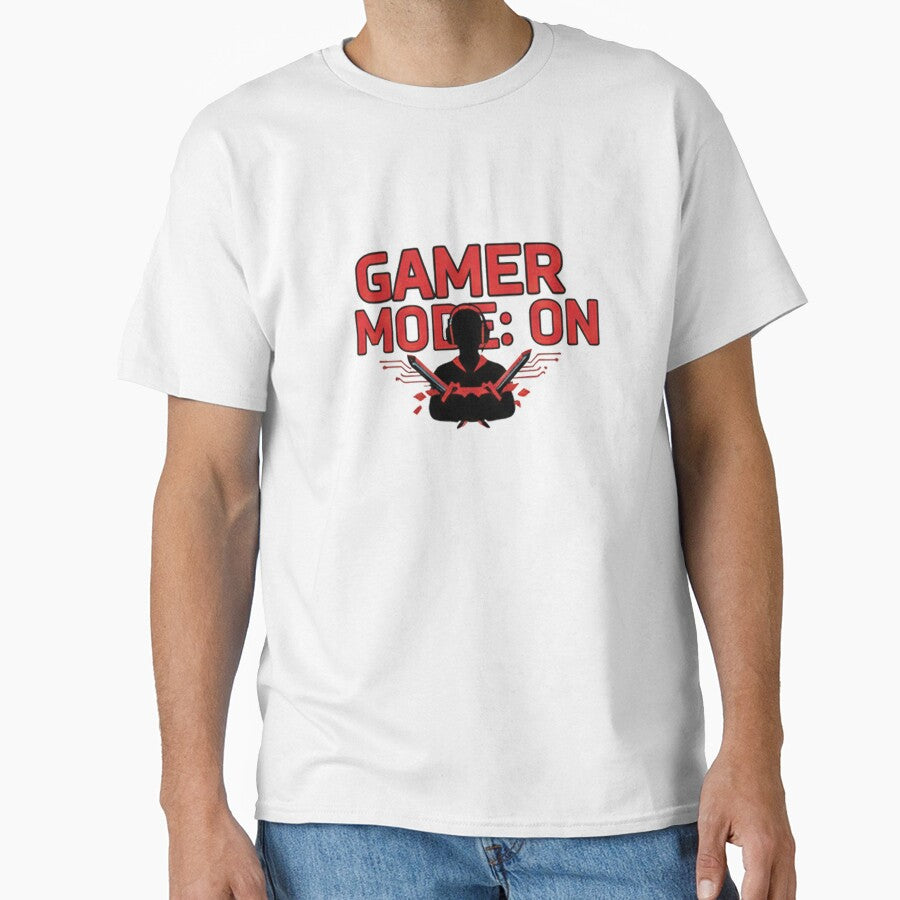 Gamer Mode: On - Red & Black Competitive Gaming Design by MESSY-MIND
