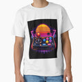 Retro 80s Gamer Arcade Controller Neon Synthwave Gaming T-Shirt Design by irfanshikh