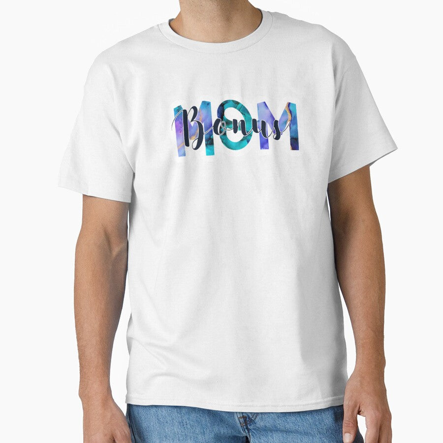 Purple and Navy Blue Marbles “Bonus Mom” Design by SidderBug Designs