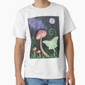 Mushrooms with a Luna moth & night sky by RavenWhite17
