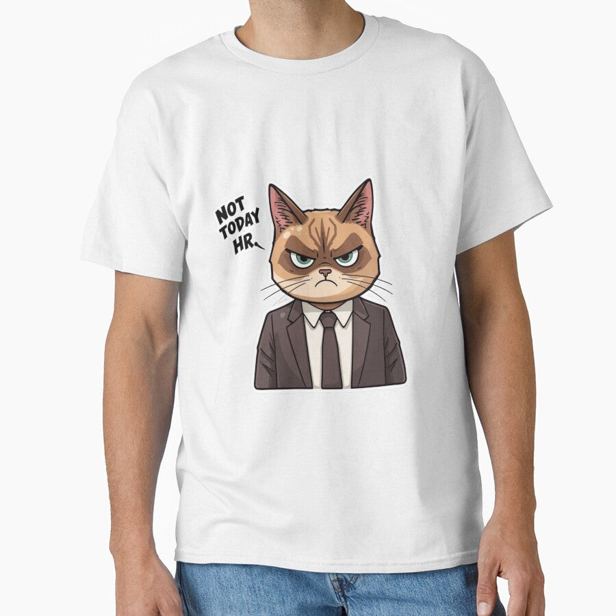 Not Today HR - Funny Grumpy Business Cat in Suit by The Grumpy Pet Club