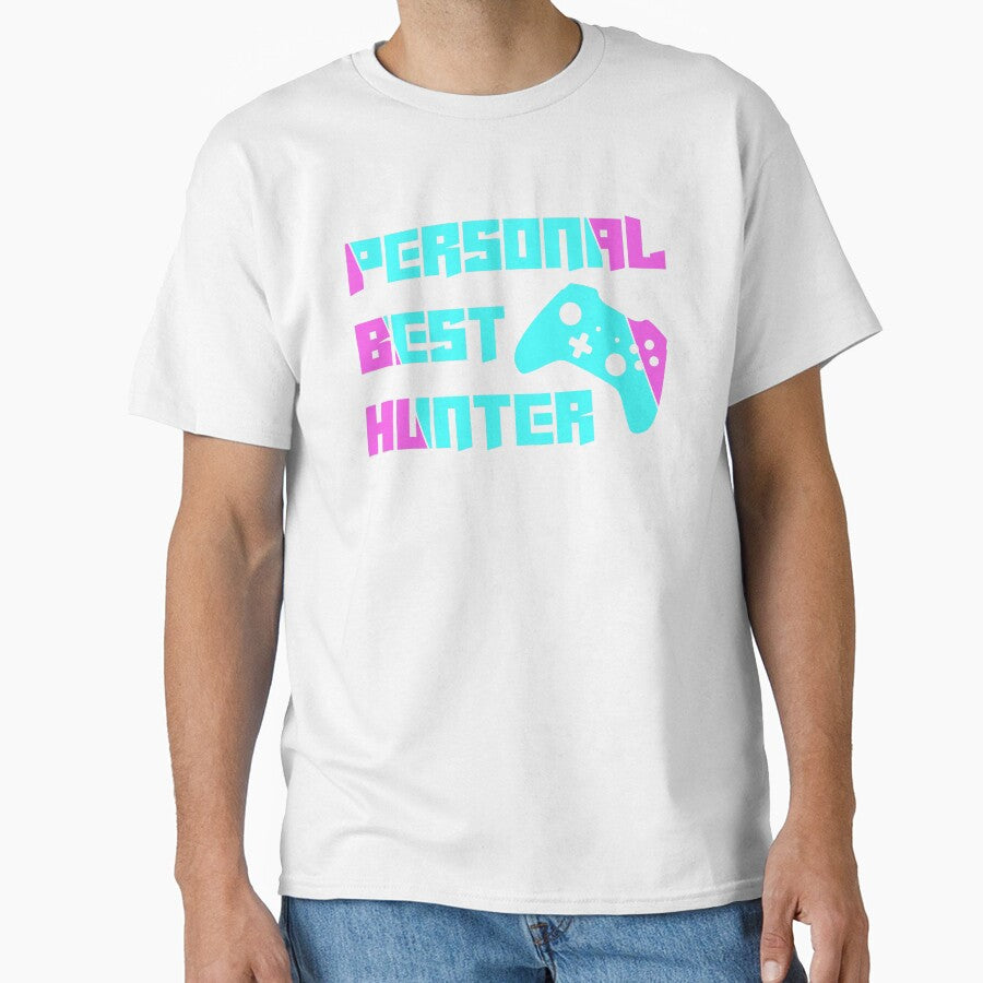 Personal Best Hunter – Neon Gamer Controller Motivation Design by PHRASEandSTYLE