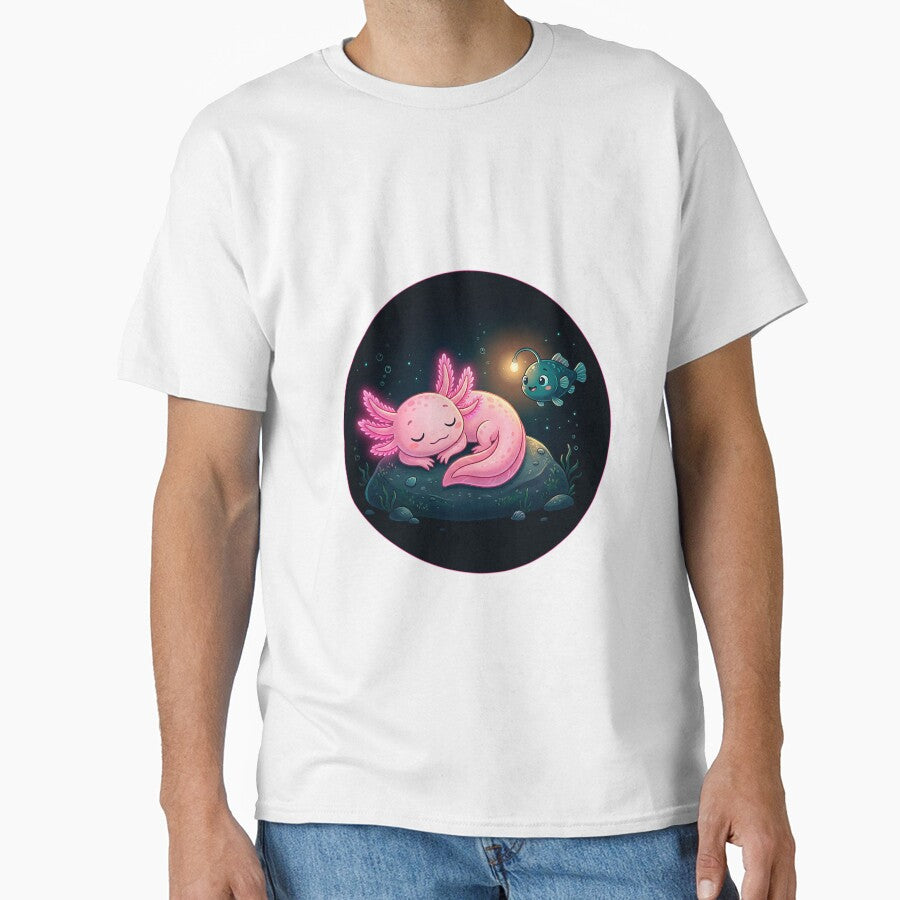 Glowing Axolotl Dreams – Deep Sea Serenity by Herzbaumatelier