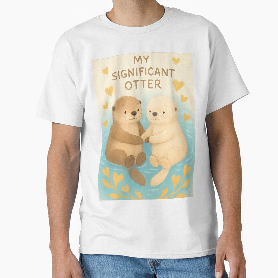 Significant Otter Funny Animal Pun Valentines Day Sticker Shirt Couple Gift by GiftsForge