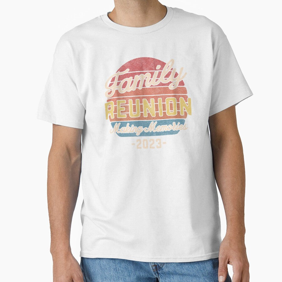 Matching Family Reunion 2023 Retro Sunset Palm Trees Vacation Gathering by alenaz