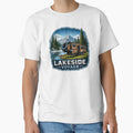 Lakeside Voyage Fifth Wheel RV Art - Scenic Mountain Lake Camping Design by SasquatchTrail