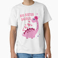 Dinosaur Big Sister Saurus Announcement Tee Funny Girls by ZANNIX