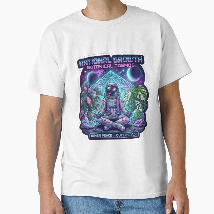 Zen Astronaut in Rare Botanical Galaxy - Aesthetic Space Garden by Barkashow