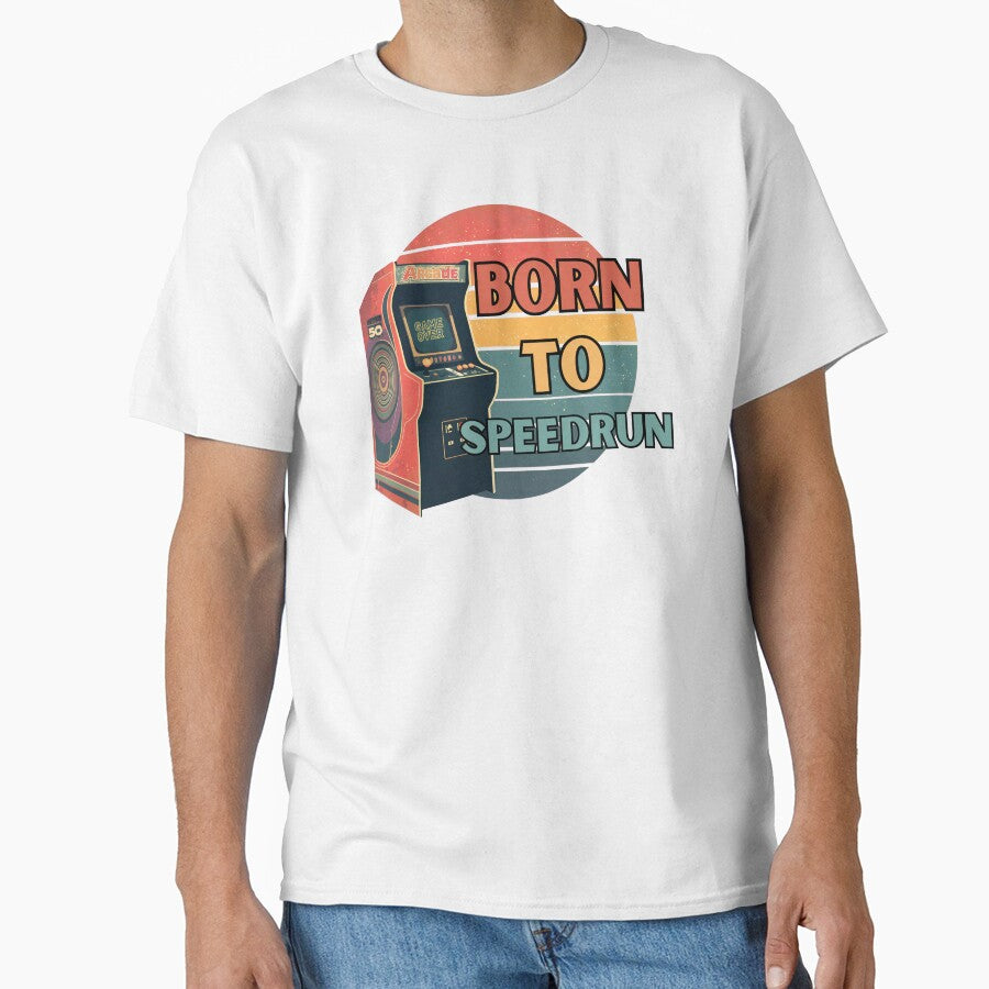 Born to Speedrun – Retro Arcade Machine Gamer Design by PHRASEandSTYLE