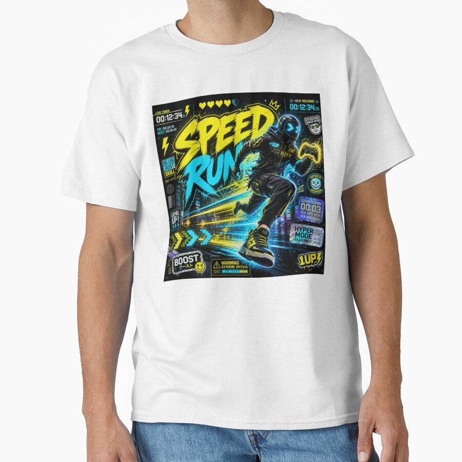Speed Run Gamer Design | Neon Gaming Sticker for PC Gamers, Streamers & Esports Fans by Stylestickers55
