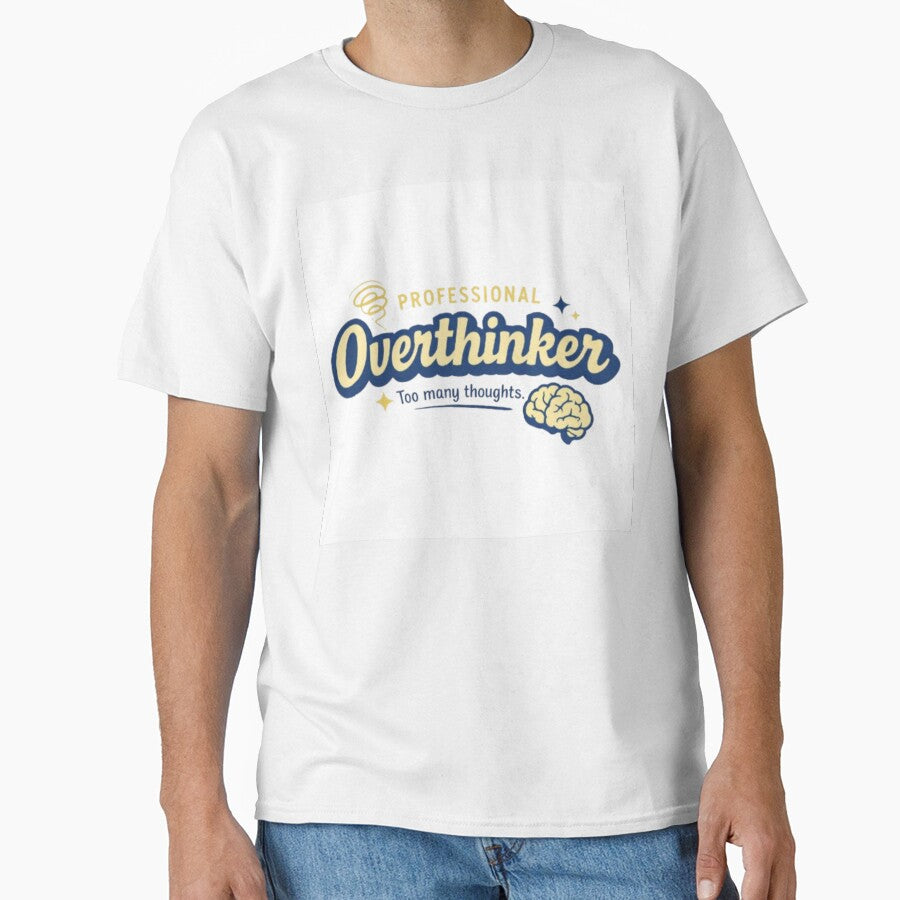 Professional Overthinker Retro Aesthetic Funny Quote T-Shirt by DRstore95