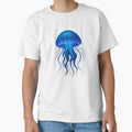Blue Jellyfish Glow Ocean Art by MysticArtisan