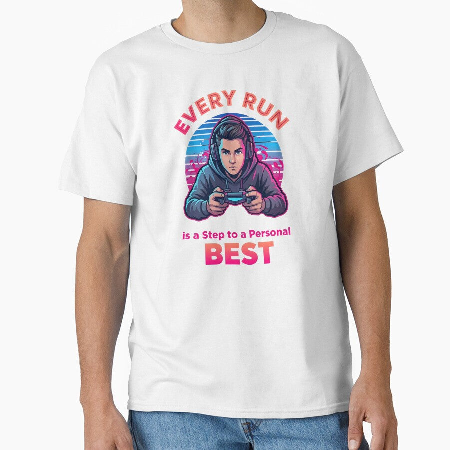 Every Run Is a Step to a Personal Best – Colorful Gamer Illustration by PHRASEandSTYLE