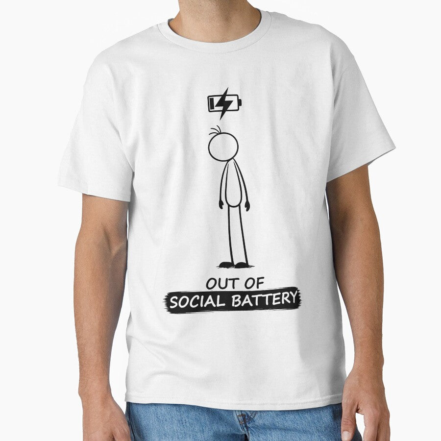 Out Of Social Battery Stick Figure by Pebl-Co