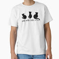 Lady with Cats (not crazy) Black on White Background by nutmegfairy