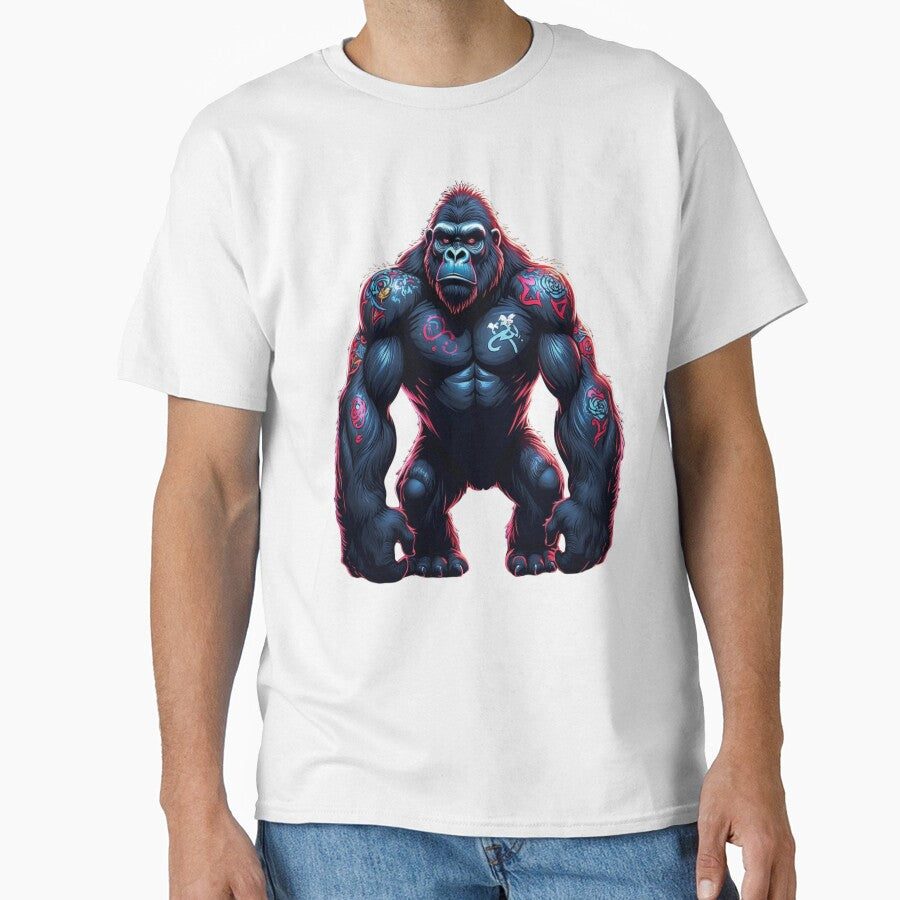 Tattooed Gorilla Art - Bold and Vibrant Design by latelierdechris
