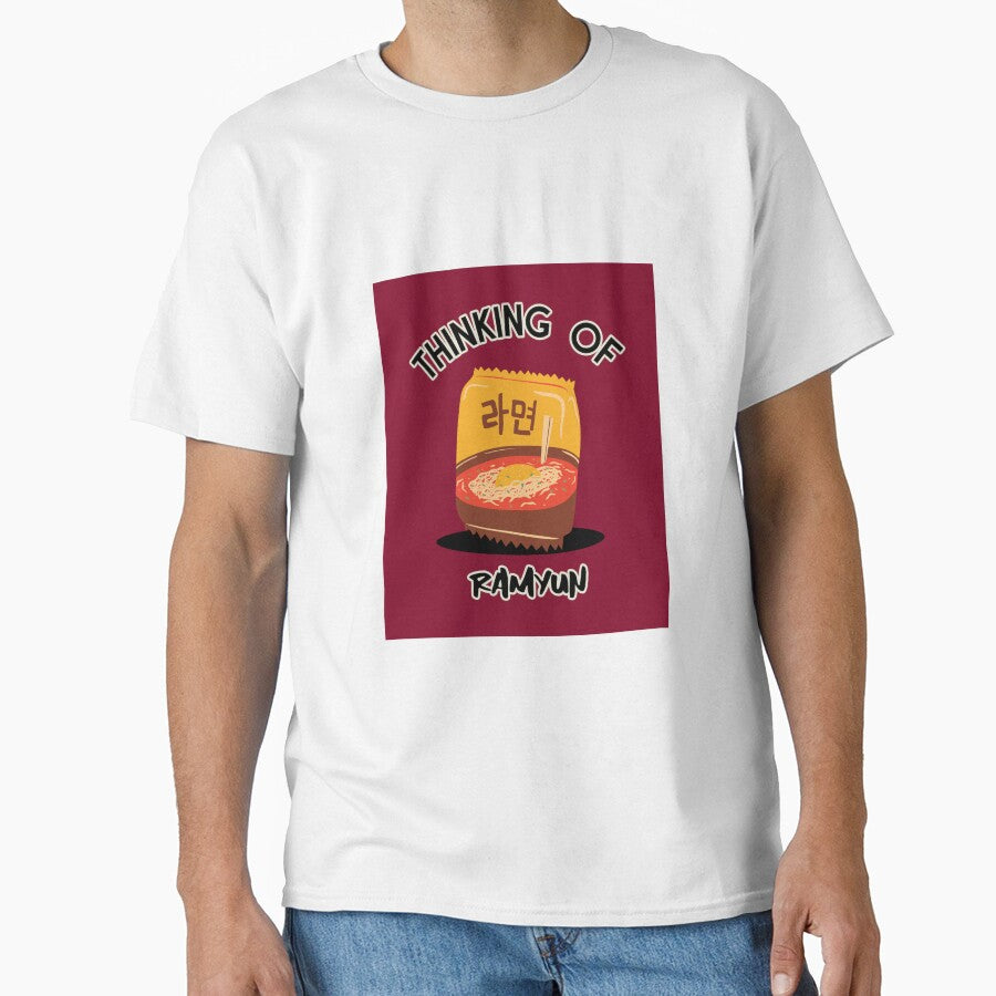 Ramyun Korean Food Tshirt Tee Shirt Cute Funny Kawaii Graphic Cartoony Design for Apparel Accessories Home Decor Skins Totes Bags Wall Art Stickers by Rocbebe