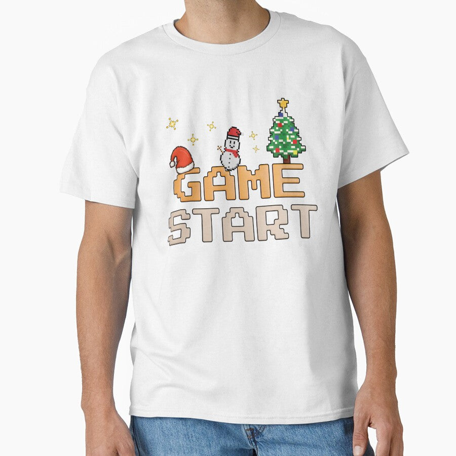 Christmas Retro Arcade Game Vintage Arcade Gamer Tee by BunBuntheDog-