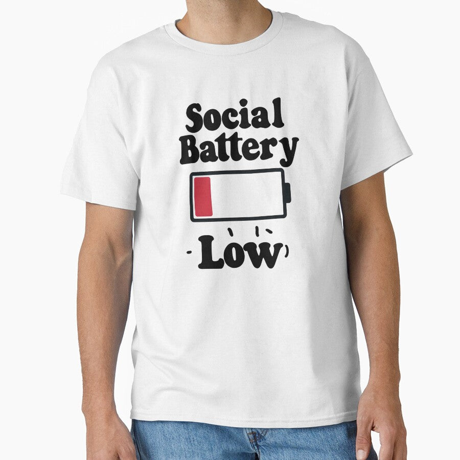 Social Battery Low Shirt – Introvert Humor Tee by WMCreations