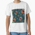 Dahlia palm flower pattern a watercolor turquoise by Yana Mustafina | Boho Soulful Designs