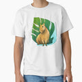 Capybara and Monstera Leaf by jenniferLoree