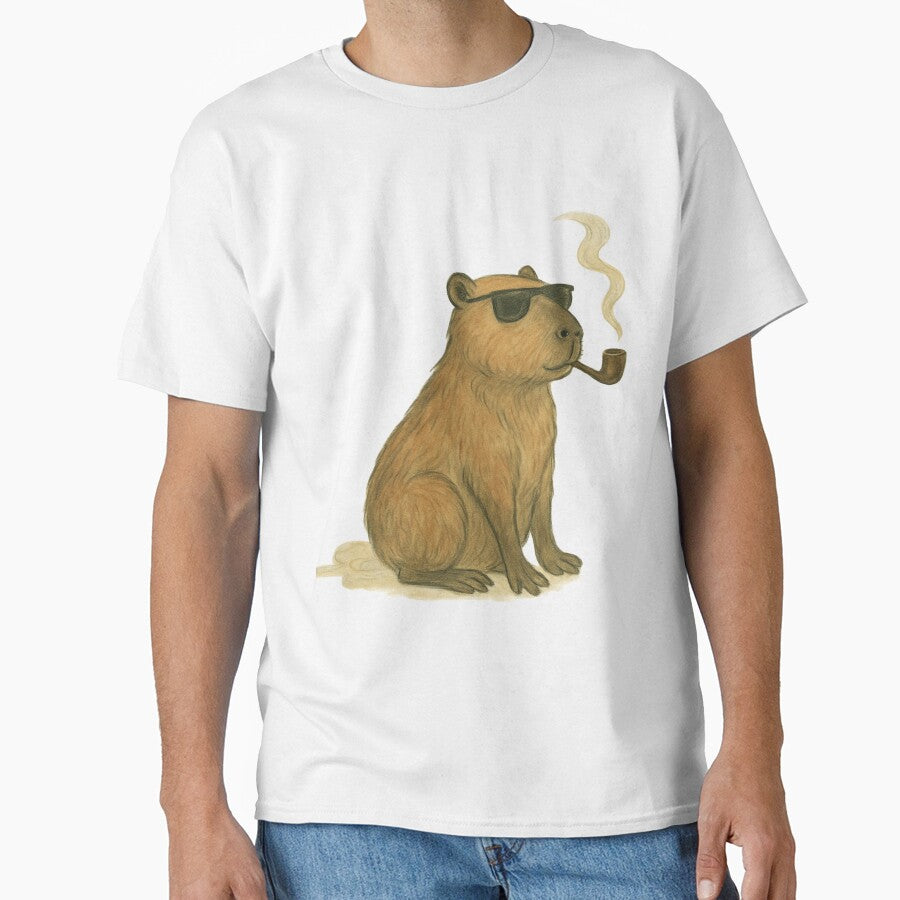Zen Capybara – Chill Japanese Aesthetic Capybara With Sunglasses & Pipe by coolcoredesigns_