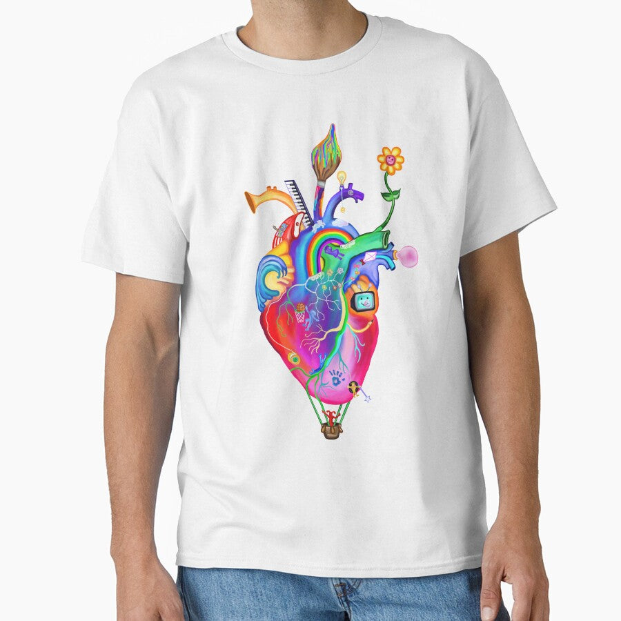 Colorful Whimsical Childhood Heart by Deborah Camp
